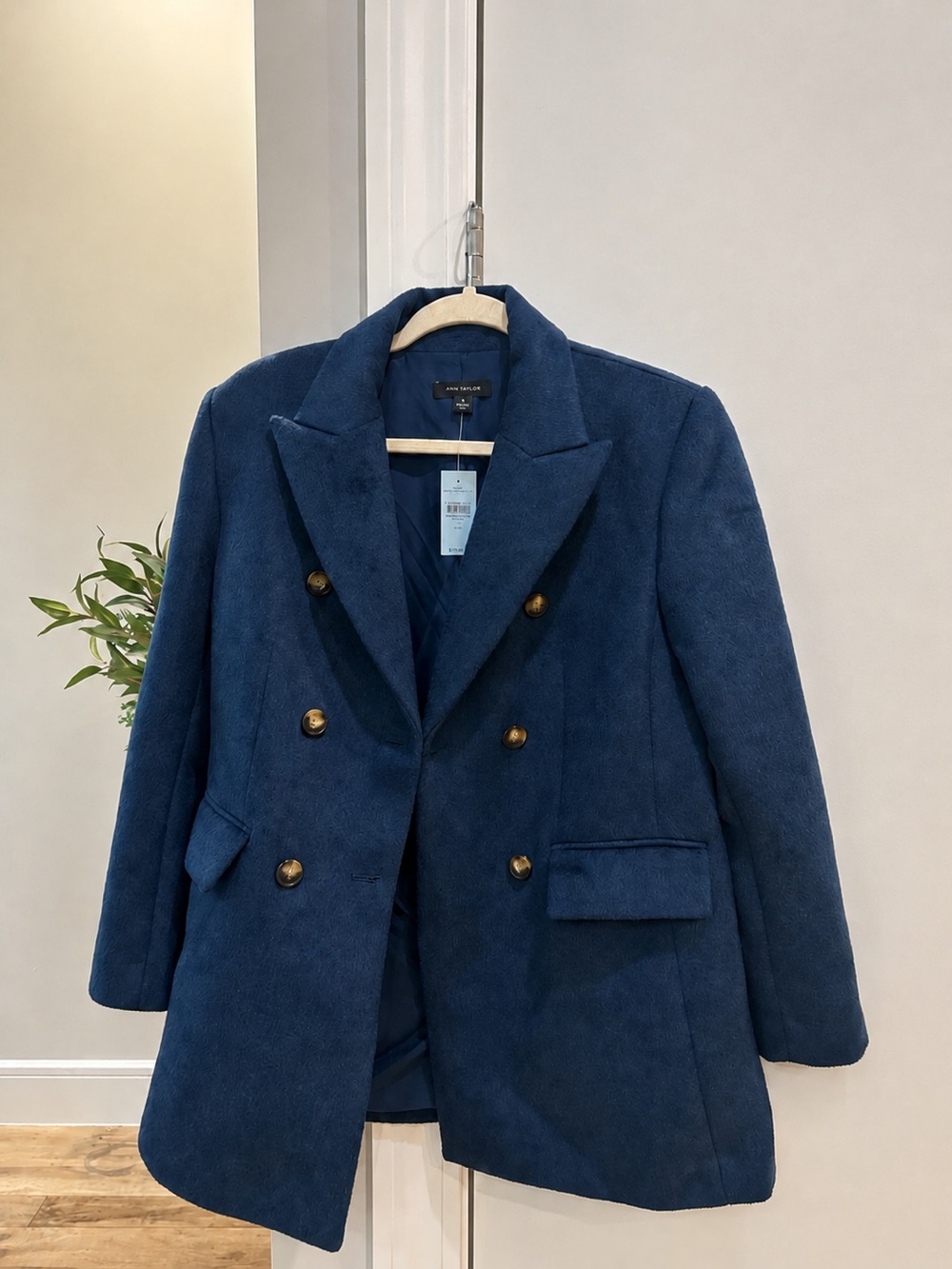 Ann Taylor Petite Wool-Blend Double-Breasted Coat 8P NWT